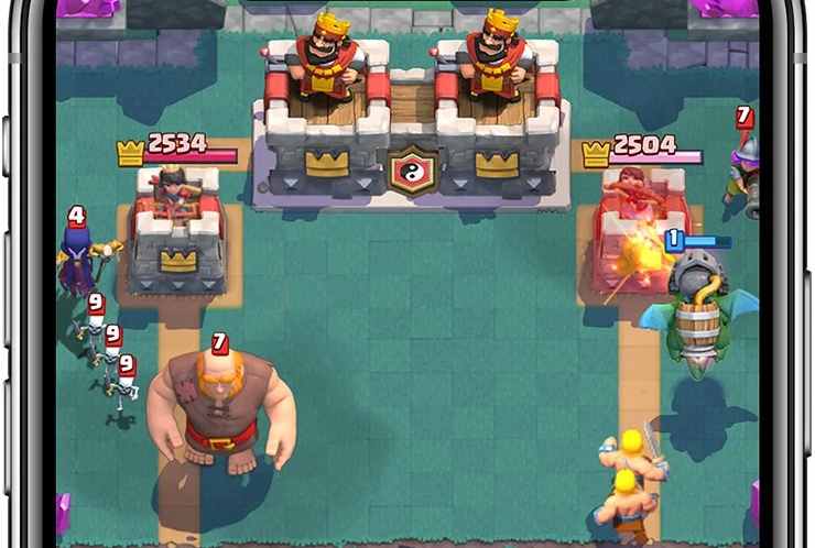 Una fase della battaglia di Clash Royale